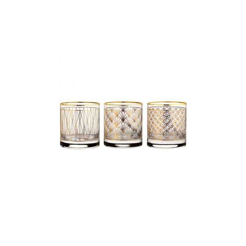 Verre Side Coco Gold avec décorations dorées assorties cl 33