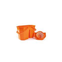 Cubo con escurridor 2 cubetas Polipropileno robusto naranja lt 15