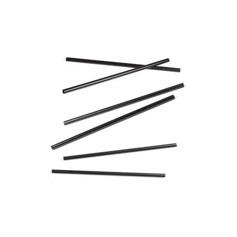 Pailles noires bio-plastiques compostables cm 21X0,7
