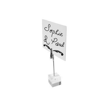 Portacubos con pinza transparente 2,5x2,5x10 cm