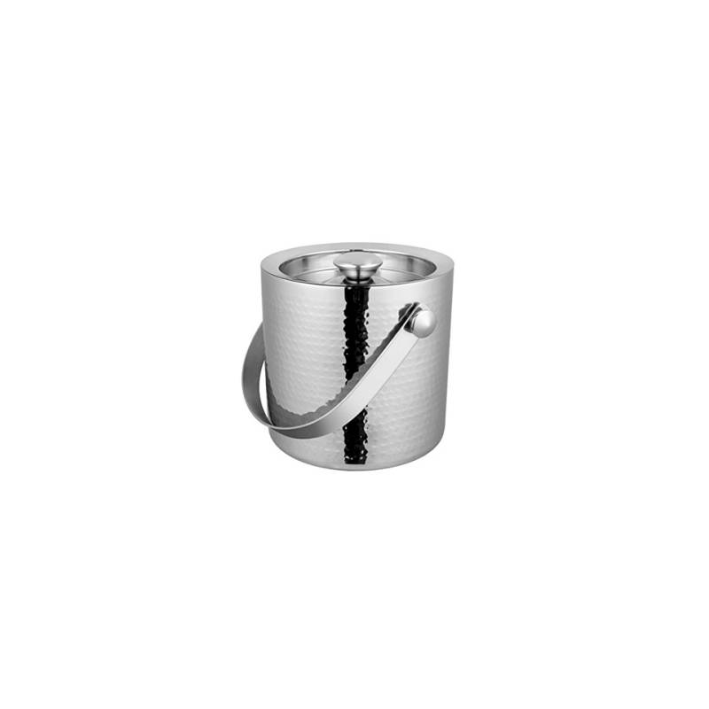 Cubitera de acero inoxidable martillado de 15,5 cm con tapa