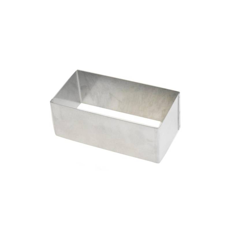 Molde rectangular de acero inoxidable 10x5x4 cm