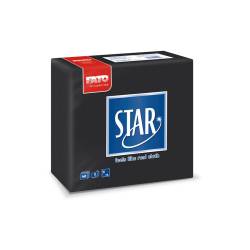 Serviette en cellulose 2 plis Star noire 38x38 cm