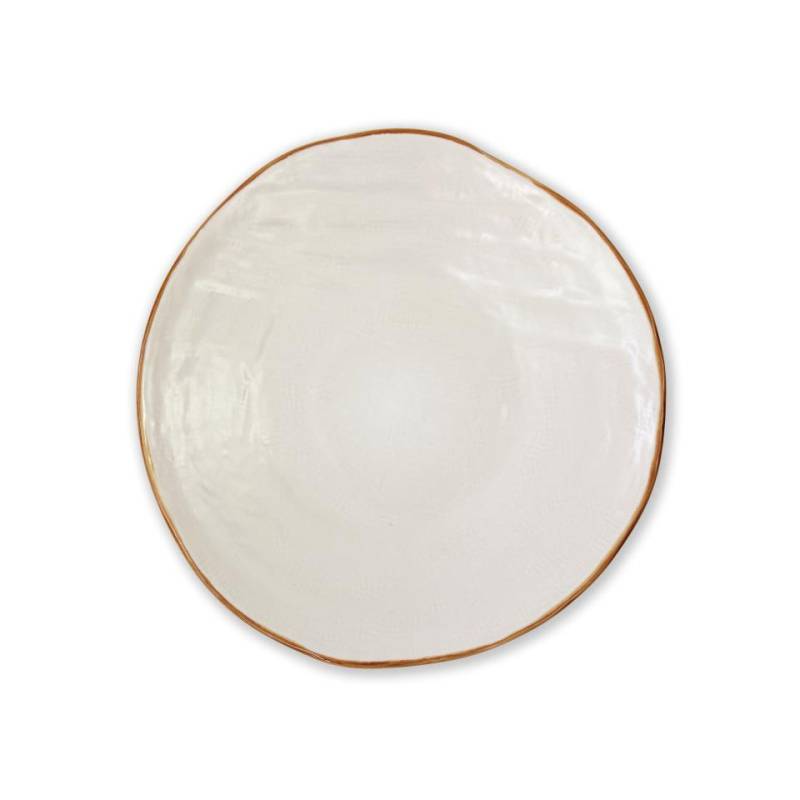 Assiette plate en céramique Méditerranée Novità Home blanc cm 27,5