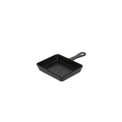 Poêle à frire rectangulaire en mélamine noire 13.5x10.5x2.5 cm