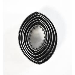 Ensemble de moules à feuilles festonnées en acier inoxydable, tailles assorties