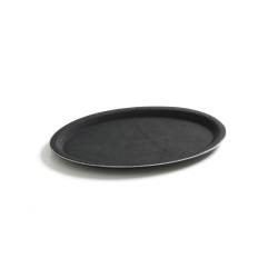 Hendi bandeja ovalada de fibra de vidrio antideslizante negra 23x16 cm