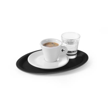 Hendi bandeja ovalada de fibra de vidrio antideslizante negra 23x16 cm