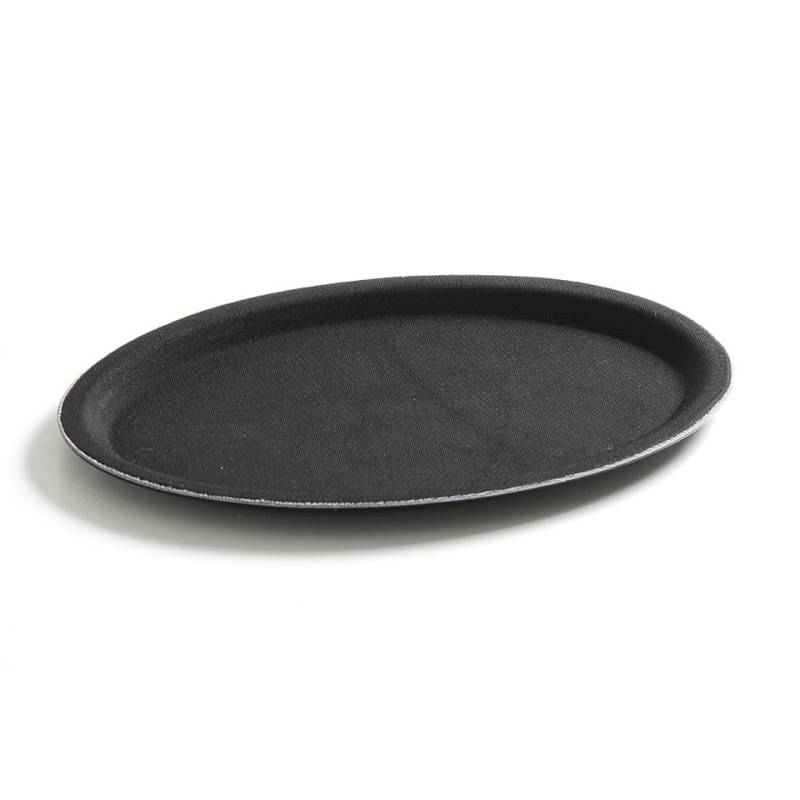 Hendi plateau ovale antidérapant en fibre de verre noir 29x21 cm