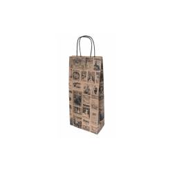 Sac à bouteilles en papier décoré Bacchus cm 18x10x39