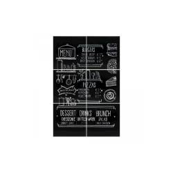 Juego de 6 pizarras XXL de plástico negro 40x40 cm