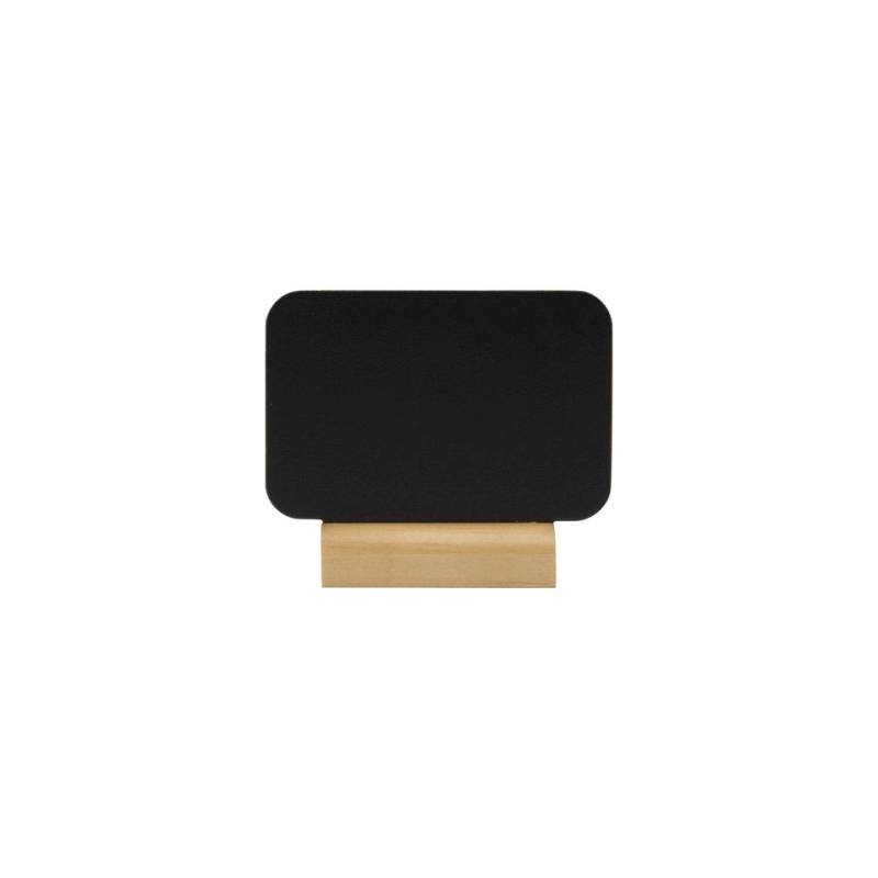 Tableau rectangulaire noir avec marqueur et base en bois 7,5x9 cm