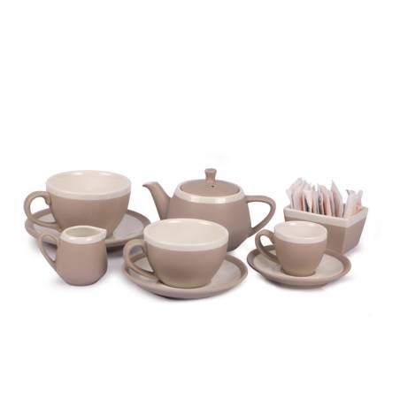 Plato para taza de café Coffee&Co de porcelana gris paloma 12,5 cm