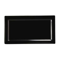 Bandeja rectangular de melamina negra 44,5x22,3 cm