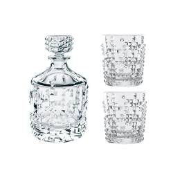 Juego de botella y 2 vasos de whisky punk