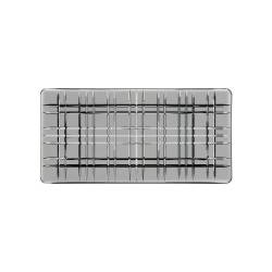 Plateau rectangulaire Smoke en verre gris 28x14 cm