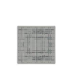 Bandeja cuadrada de cristal gris humo 28x28 cm