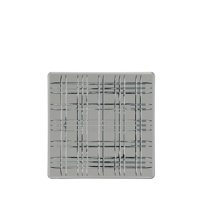 Bandeja cuadrada de cristal gris humo 28x28 cm