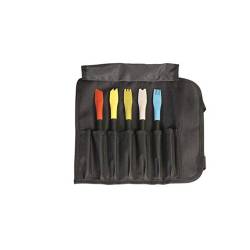 Estuche negro con 5 pinceles de silicona de colores mezclados