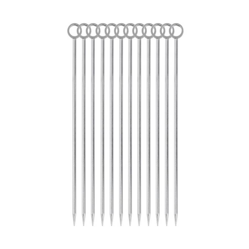 Brochetas de cóctel circulares de acero inoxidable 10,8 cm