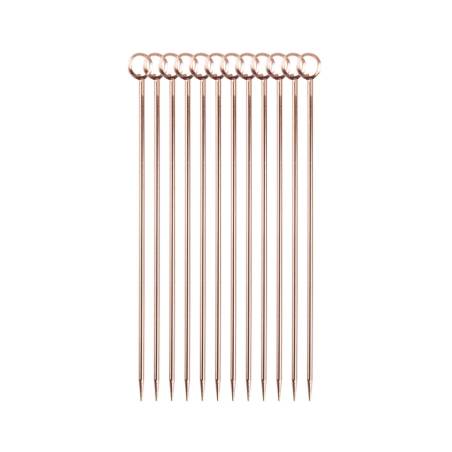 Brochetas de cóctel círculo de acero inoxidable chapado en cobre 10,8 cm