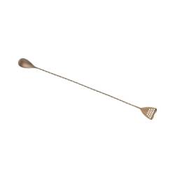 Cuillère de bar en acier inoxydable cuivré antique avec mini-filtre cm 40