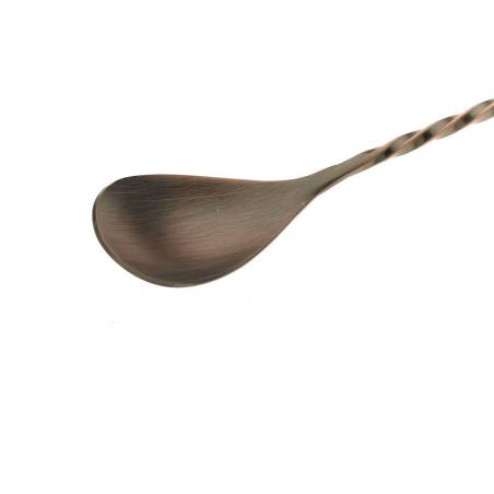 Cuchara de bar de acero inoxidable cobrizo envejecido con mini colador cm 40