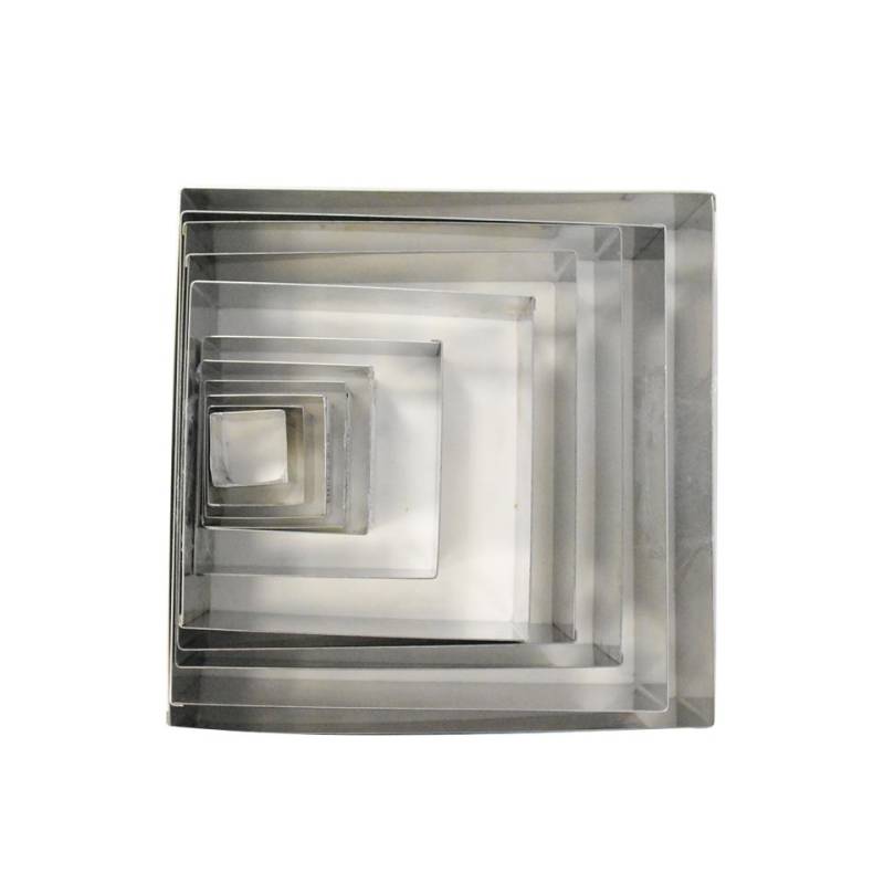 Molde cuadrado de acero inoxidable 24x24 cm