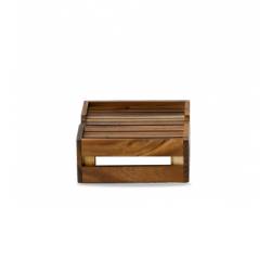 Contremarche Churchill rectangulaire en bois d'acacia naturel 25,8x22,2x9,4 cm