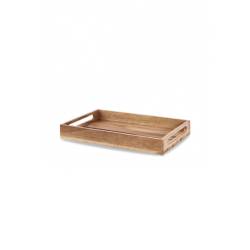 Boîte rectangulaire Churchill en bois d'acacia naturel 39,7x25,8x5 cm