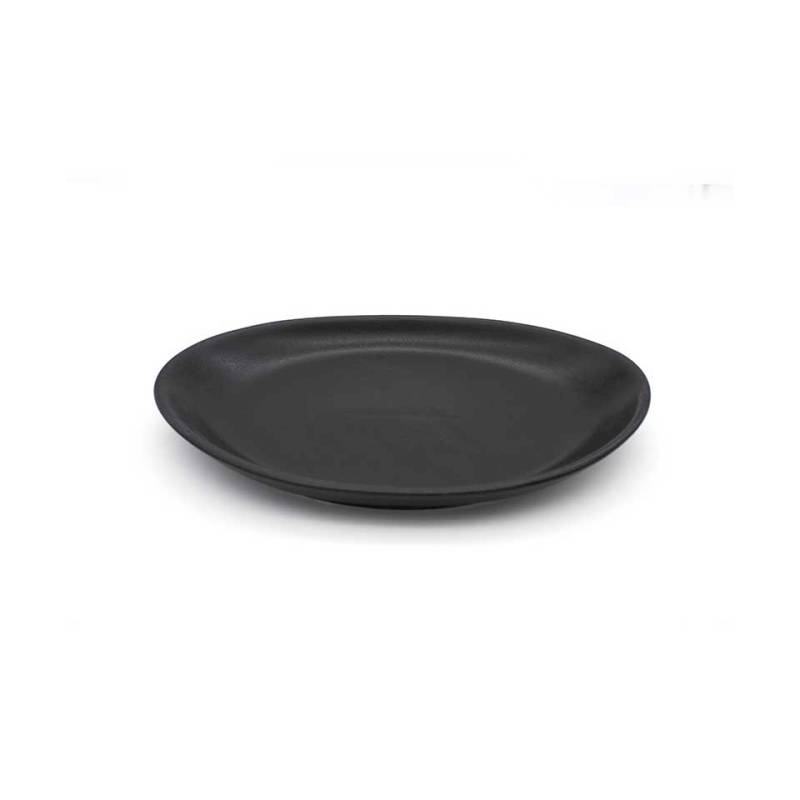 Bandeja ovalada de porcelana negra efecto hierro fundido 30 cm