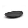 Plateau ovale en porcelaine noire effet fonte 30 cm