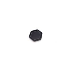 Plato hexagonal de porcelana negra 7x6,5 cm