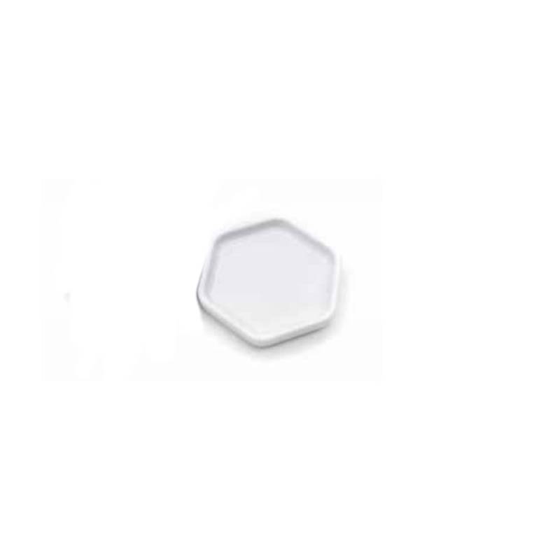Plato hexagonal de porcelana blanca 7x6,5 cm
