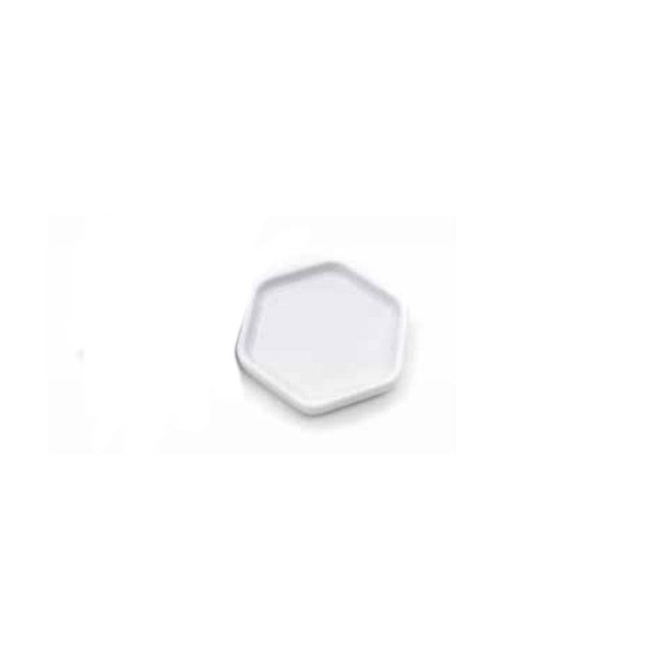 Plato hexagonal de porcelana blanca 7x6,5 cm