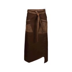 Tablier Kopenhagen en polyester et coton chocolat 88x80 cm
