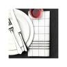 Serviette de table London noire et blanche en polyester et cellulose 40x40 cm