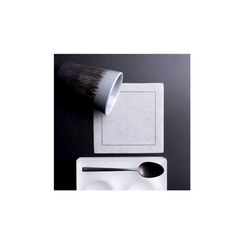 Posavasos Luxe de poliéster y celulosa gris claro 10x10 cm