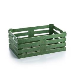 Caja de fibra de madera y pp en color verde 22x14x8,5 cm