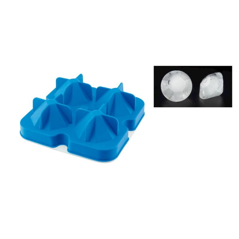 Moule à glace diamant 4 moules en silicone bleu 12.5x12.5 cm