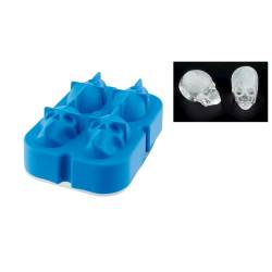 Moule à glace crâne 4 moules en silicone bleu 11.5x8.5 cm