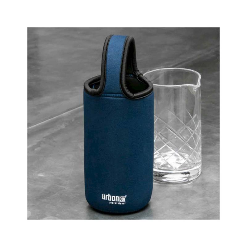 Bande de protection pour le verre à mélange en néoprène flexible bleu et noir 28x9 cm