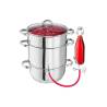Extractor de zumo de acero inoxidable con tapa de cristal cm 26