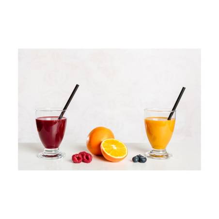 Pajitas compostables de bioplástico negro 13,5x0,7 cm