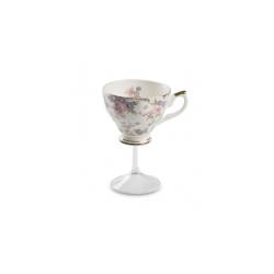 Taza de Té Victoriana 100% porcelana Chef y pie de cristal cl 20