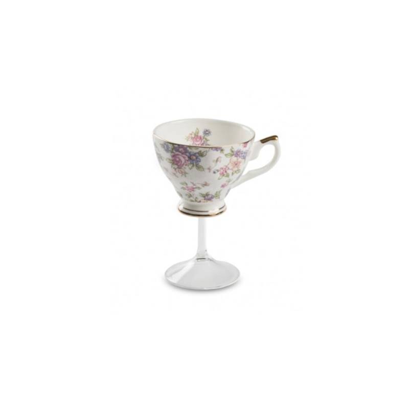 Taza de Té Victoriana 100% porcelana Chef y pie de cristal cl 20