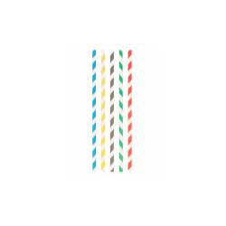 Paper straws spiral decoration assorted colors cm 23x0.8
