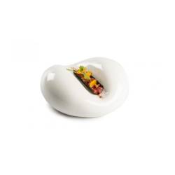 Plato Dune Taco 100% Chef de porcelana blanca pulida 17x7 cm