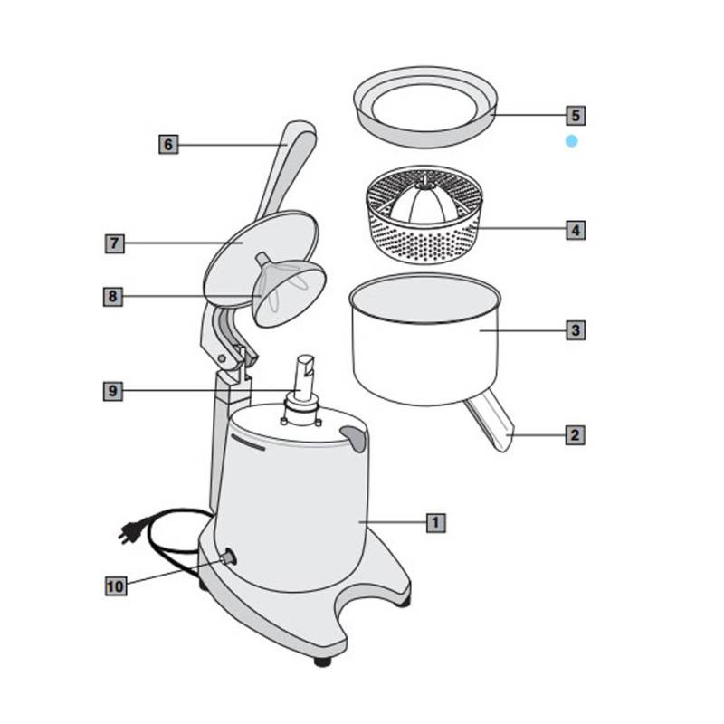 Anneau de protection contre les éclaboussures Ceado pour presse-agrumes SL98 en acier inoxydable 14,8 cm