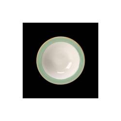 Bol Performance Rio Steelite en céramique vitrifiée blanche avec bande verte cm 16,5